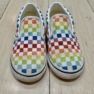 Vans - Toddler Slip-On V Checkerboard Shoe (Rainbow Checkerboard)